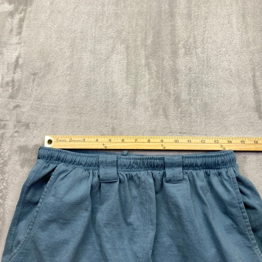 Big Dogs Mens Large Blue‎ Cotton Elastic Waist Wide Leg Cropped Lounge Pants